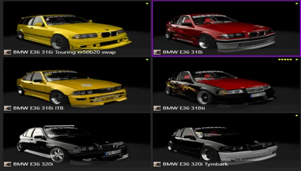 Bmw e36 swag cars pack!